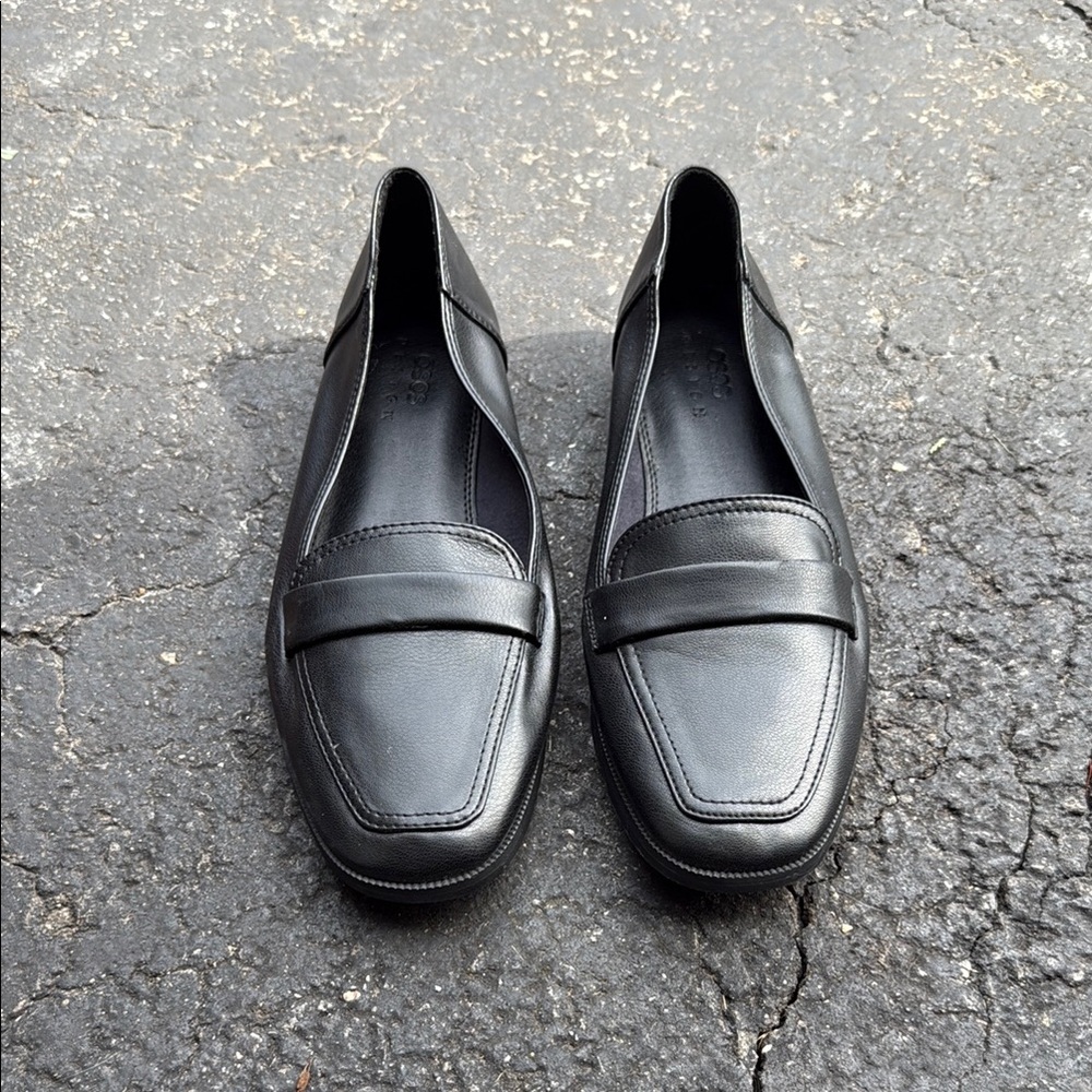 ASOS Women's Black Leather Loafers